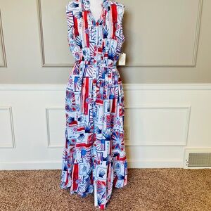 NWT Maxi Dress Large St. John's Bay Coastal Southern Cruise Seashell Beach